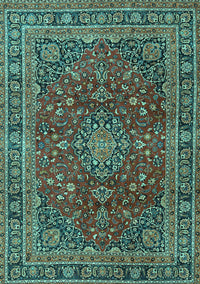 Medallion Turquoise Traditional Rug, tr4519turq