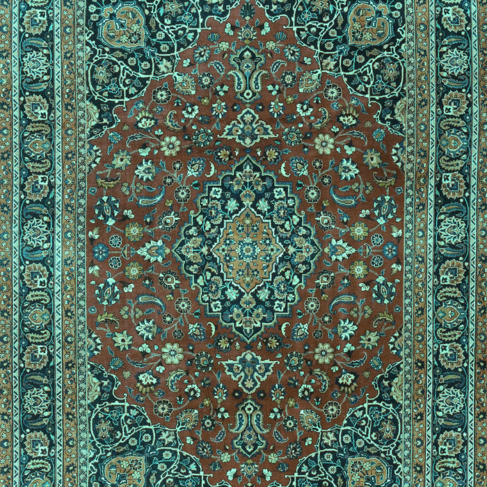 Medallion Turquoise Traditional Rug, tr4519turq