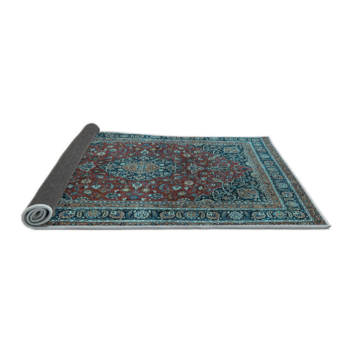 Sideview of Medallion Light Blue Traditional Rug, tr4519lblu