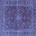 Square Medallion Blue Traditional Rug, tr4519blu