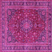 Square Medallion Pink Traditional Rug, tr4519pnk