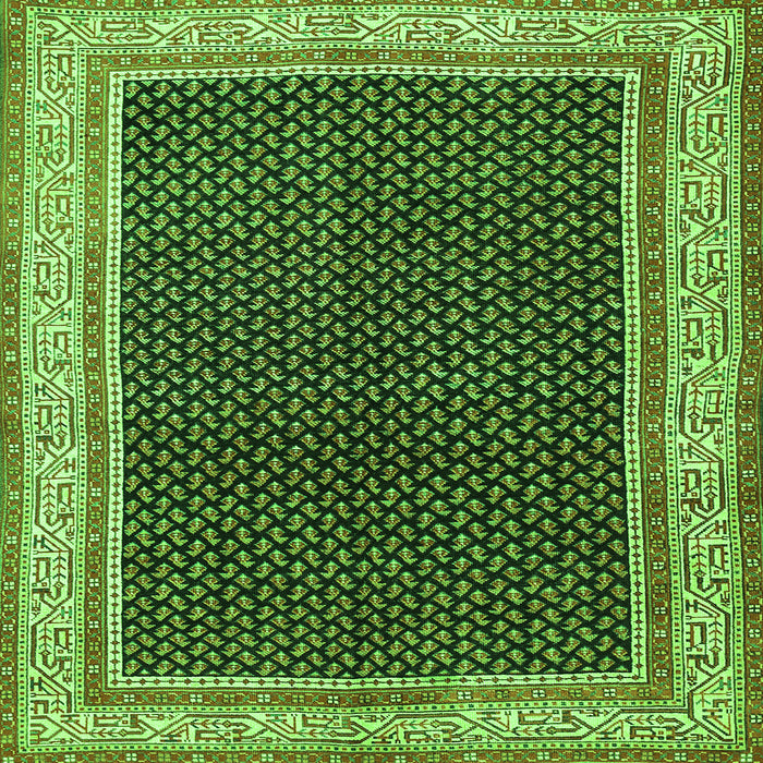 Serging Thickness of Persian Green Traditional Rug, tr451grn
