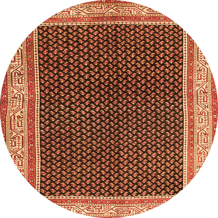 Square Persian Orange Traditional Rug, tr451org
