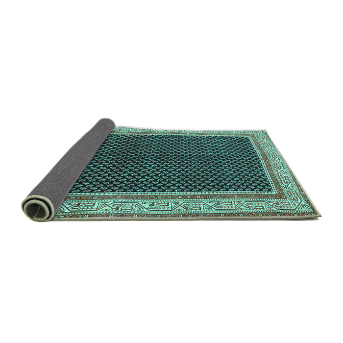 Sideview of Persian Turquoise Traditional Rug, tr451turq