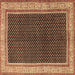 Square Persian Brown Traditional Rug, tr451brn
