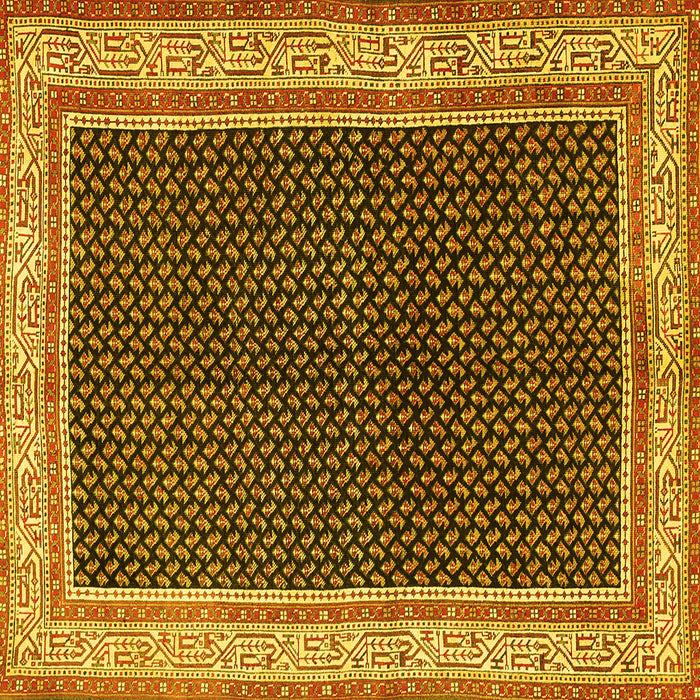 Square Persian Yellow Traditional Rug, tr451yw