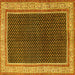Square Persian Yellow Traditional Rug, tr451yw