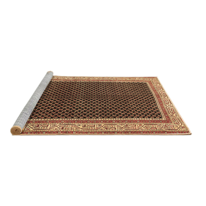 Sideview of Machine Washable Persian Brown Traditional Rug, wshtr451brn