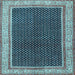 Square Machine Washable Persian Light Blue Traditional Rug, wshtr451lblu