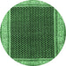 Round Persian Emerald Green Traditional Rug, tr451emgrn