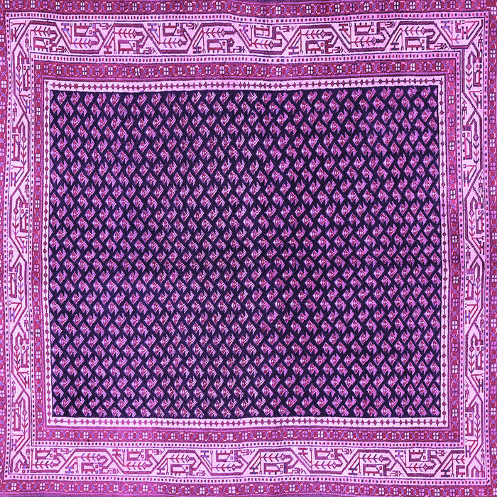 Square Machine Washable Persian Purple Traditional Area Rugs, wshtr451pur