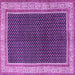 Square Machine Washable Persian Purple Traditional Area Rugs, wshtr451pur