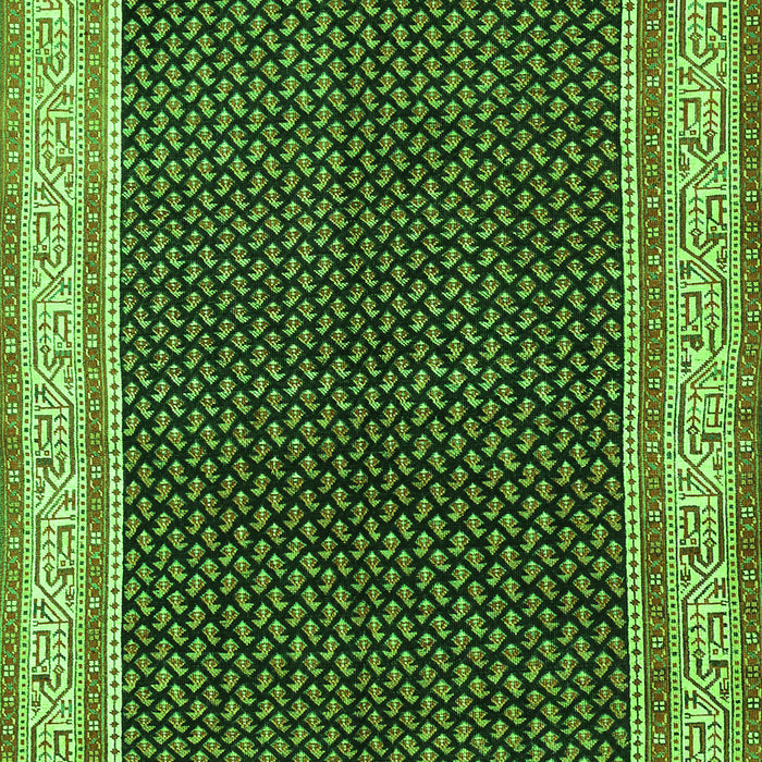 Serging Thickness of Machine Washable Persian Green Traditional Area Rugs, wshtr451grn