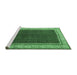 Sideview of Machine Washable Persian Emerald Green Traditional Area Rugs, wshtr451emgrn