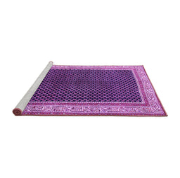 Sideview of Machine Washable Persian Purple Traditional Area Rugs, wshtr451pur
