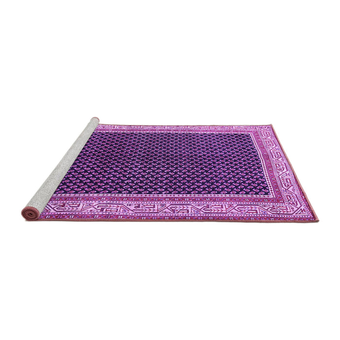 Sideview of Machine Washable Persian Purple Traditional Area Rugs, wshtr451pur
