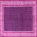 Square Machine Washable Persian Pink Traditional Rug, wshtr451pnk