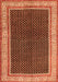 Serging Thickness of Machine Washable Persian Orange Traditional Area Rugs, wshtr451org