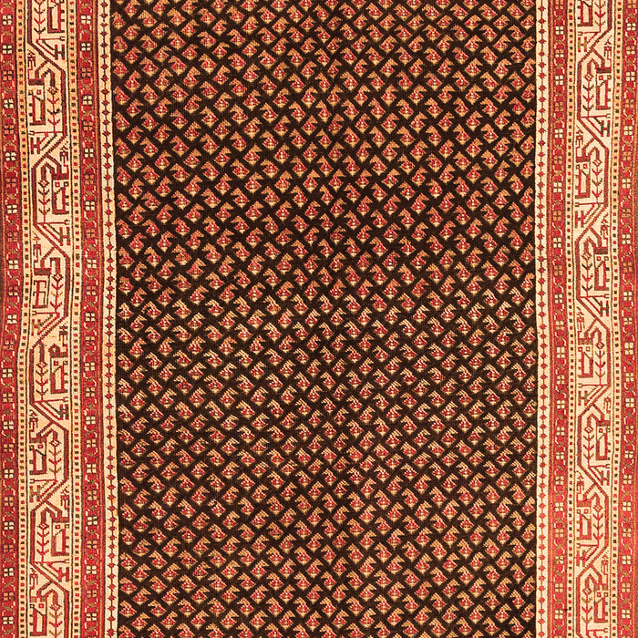 Serging Thickness of Machine Washable Persian Orange Traditional Area Rugs, wshtr451org