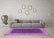 Machine Washable Persian Purple Traditional Area Rugs in a Living Room, wshtr451pur