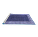 Sideview of Machine Washable Persian Blue Traditional Rug, wshtr451blu