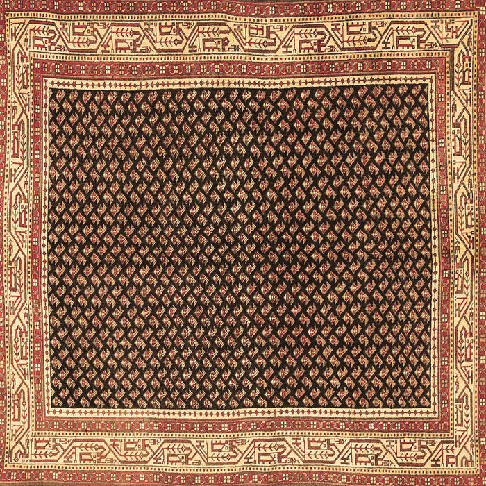 Square Machine Washable Persian Brown Traditional Rug, wshtr451brn