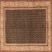 Square Machine Washable Persian Brown Traditional Rug, wshtr451brn