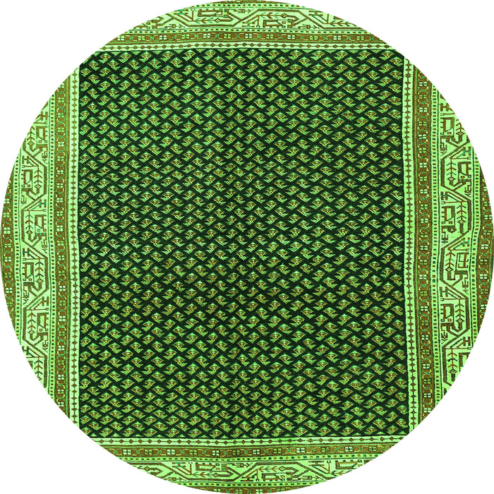 Square Persian Green Traditional Rug, tr451grn