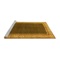 Sideview of Machine Washable Persian Yellow Traditional Rug, wshtr451yw