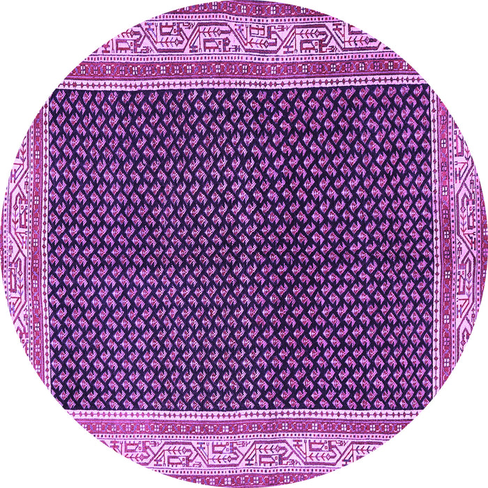 Round Persian Purple Traditional Rug, tr451pur