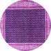 Round Persian Purple Traditional Rug, tr451pur