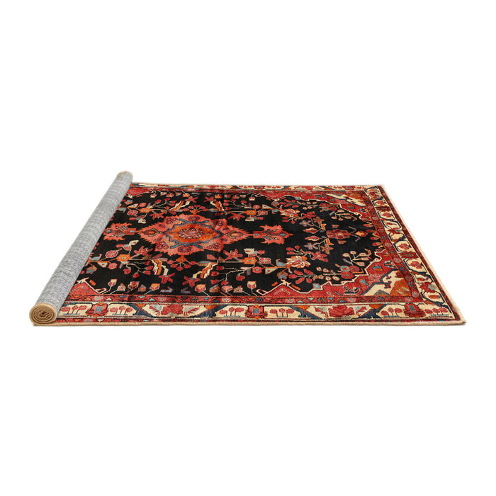 Sideview of Machine Washable Traditional Saffron Red Rug, wshtr452