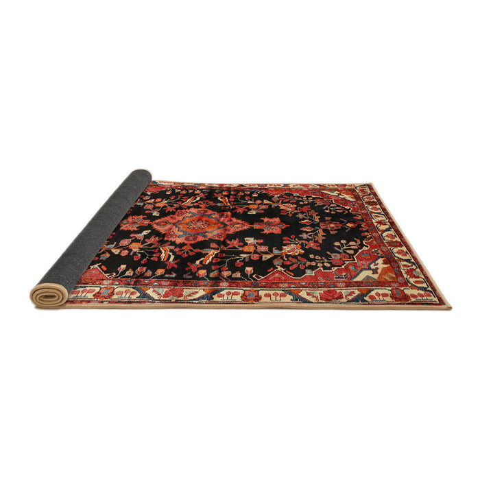 Sideview of Traditional Saffron Red Persian Rug, tr452