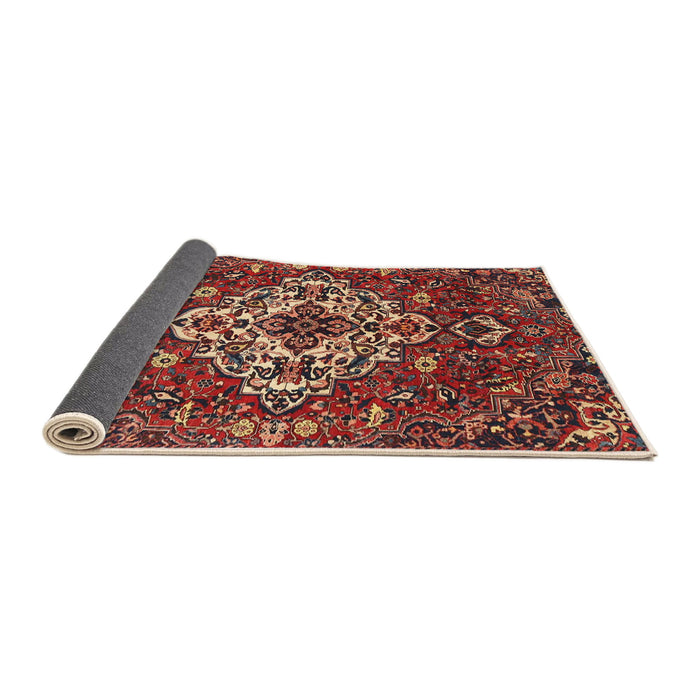 Sideview of Traditional Saffron Red Persian Rug, tr4520