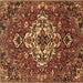 Square Persian Brown Traditional Rug, tr4520brn