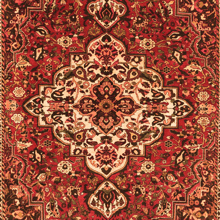 Serging Thickness of Machine Washable Persian Orange Traditional Area Rugs, wshtr4520org