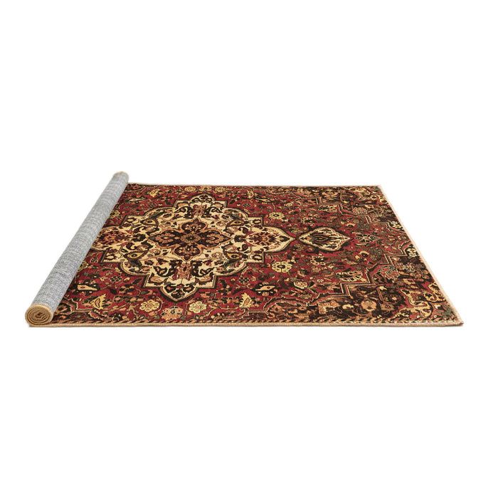 Sideview of Machine Washable Persian Brown Traditional Rug, wshtr4520brn