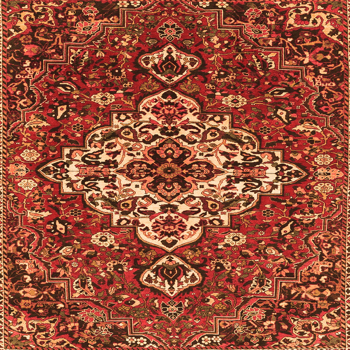 Round Machine Washable Persian Orange Traditional Area Rugs, wshtr4520org