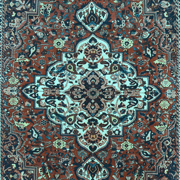Machine Washable Persian Light Blue Traditional Rug, wshtr4520lblu