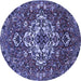 Round Persian Blue Traditional Rug, tr4520blu