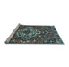 Sideview of Machine Washable Persian Light Blue Traditional Rug, wshtr4520lblu