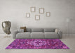 Machine Washable Persian Purple Traditional Area Rugs in a Living Room, wshtr4520pur