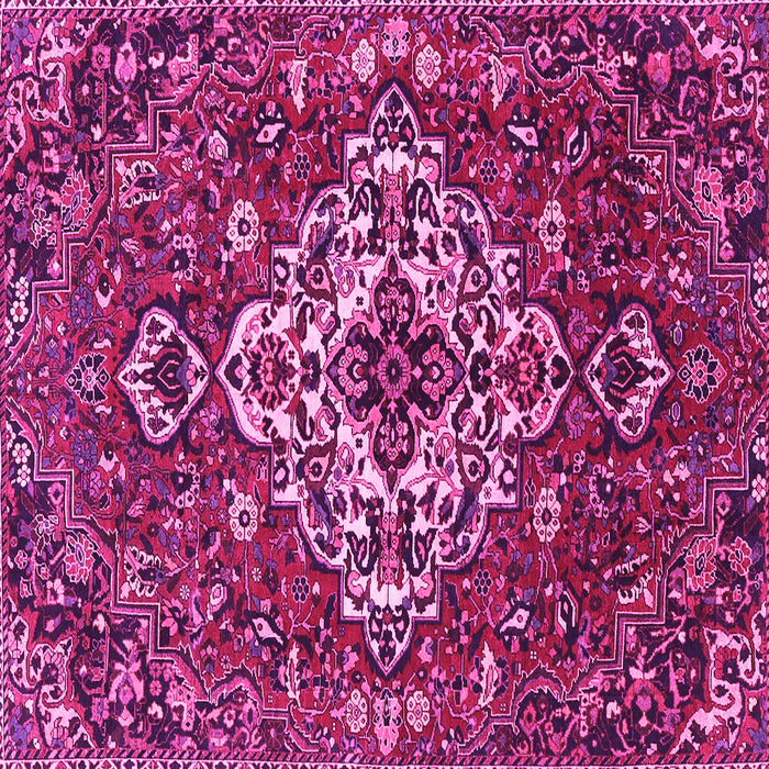 Square Machine Washable Persian Pink Traditional Rug, wshtr4520pnk