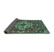 Sideview of Persian Turquoise Traditional Rug, tr4520turq