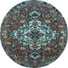 Round Persian Light Blue Traditional Rug, tr4520lblu