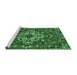 Sideview of Machine Washable Persian Emerald Green Traditional Area Rugs, wshtr4520emgrn