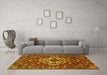 Machine Washable Persian Yellow Traditional Rug in a Living Room, wshtr4520yw