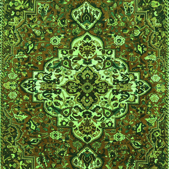 Serging Thickness of Machine Washable Persian Green Traditional Area Rugs, wshtr4520grn