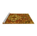 Sideview of Machine Washable Persian Yellow Traditional Rug, wshtr4520yw