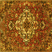 Square Persian Yellow Traditional Rug, tr4520yw